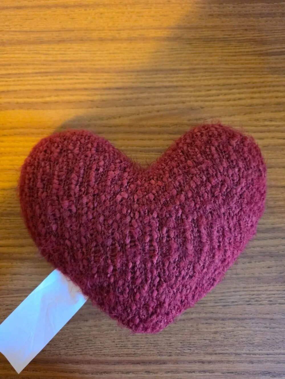 DEMDACO Giving Collection Burgundy Knit Weighted Heart Pillow 1.8 lbs